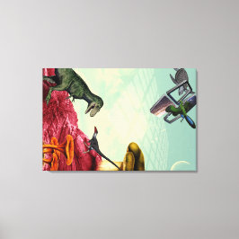 Een groene en adembenemende planeet canvas afdruk