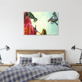 Een groene en adembenemende planeet canvas afdruk (Insitu (Slaapkamer))