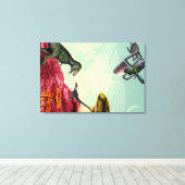 Een groene en adembenemende planeet canvas afdruk (Insitu (Houten vloer))