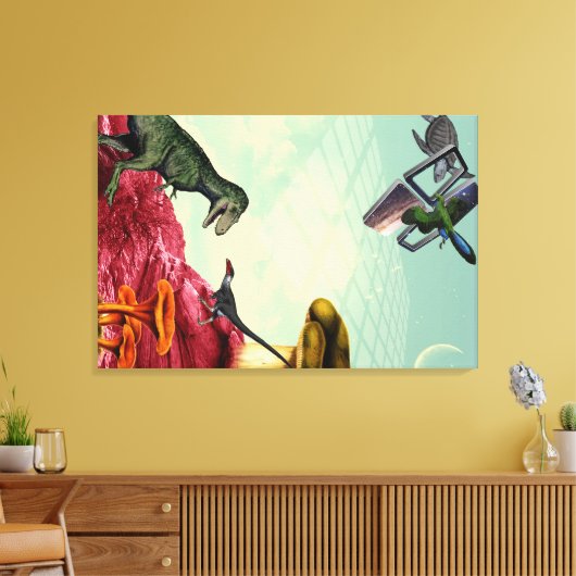 Een groene en adembenemende planeet canvas afdruk (Insitu (Woonkamer))