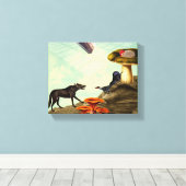 Een groene en adembenemende planeet canvas afdruk (Insitu (Houten vloer))