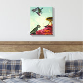 Een groene en adembenemende planeet canvas afdruk (Insitu (Slaapkamer))