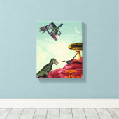 Een groene en adembenemende planeet canvas afdruk (Insitu (Houten vloer))