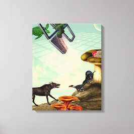 Een groene en adembenemende planeet canvas afdruk