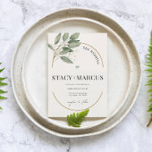 Een Groene en Gouden Bruiloft met een Gouden Accen Kaart