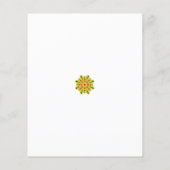 Een groene en rode bloem met zwarte stippen flyer (Achterkant)