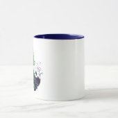 Een groene en roze kat mok (Midden)