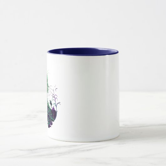 Een groene en roze kat mok (Midden)