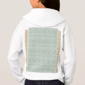 Een groene en witte achtergrond met kleine bladere (Achterkant)