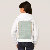 Een groene en witte achtergrond met kleine bladere (Achterkant volledig)