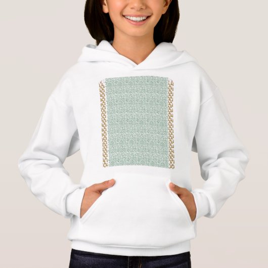 Een groene en witte achtergrond met kleine bladere (Voorkant)