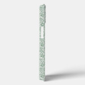 Een groene en witte achtergrond met kleine bladere Case-Mate iPhone case (Achterkant / Rechts)