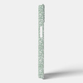 Een groene en witte achtergrond met kleine bladere Case-Mate iPhone case (Achterkant / Rechts)
