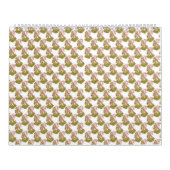 Een groene en witte achtergrond met kleine bladere kalender (Hoes)