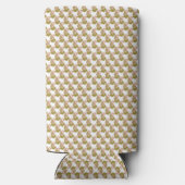 Een groene en witte achtergrond met kleine bladere seltzer blikjeskoeler (Achterkant)