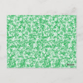 Een groene en witte achtergrond met kleine witte s briefkaart (Achterkant)