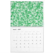 Een groene en witte achtergrond met kleine witte s kalender (Mar 2027)
