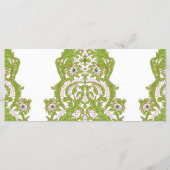 een groene en witte behang met sierlijke ontwerpen menu (Achterkant)