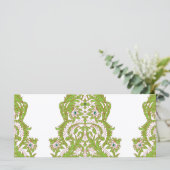 een groene en witte behang met sierlijke ontwerpen menu (Staand voorkant)