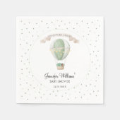 Een groene heteluchtballon baby shower papieren se servet (Voorkant)