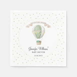 Een groene heteluchtballon baby shower papieren se servet