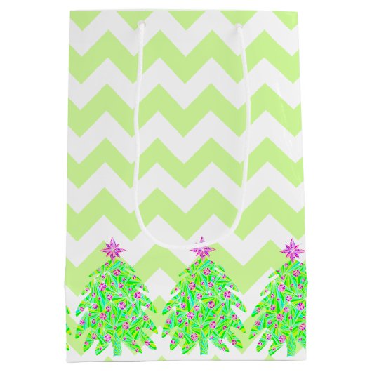 Een groene kerstboom op maat van Chevron Medium Cadeauzakje (Achterkant)