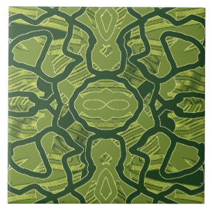 Een groene kleur klassieke patroonkeramische tege tegeltje