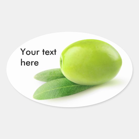Eén groene olijf ovale sticker (Voorkant)