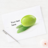 Eén groene olijf ovale sticker (Envelop)