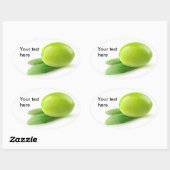Eén groene olijf ovale sticker (Vel)