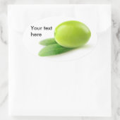 Eén groene olijf ovale sticker (Tas)