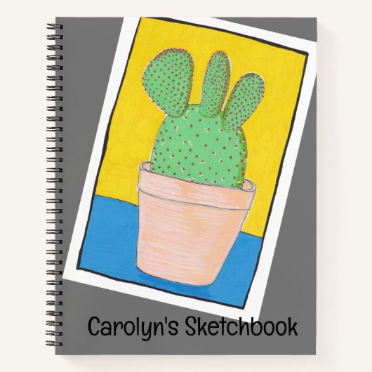 Een groene prik in een pot, met jouw naam notitieboek (Voorkant)