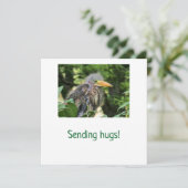 Een groene reiger feestdagenkaart (Staand voorkant)