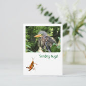 Een groene reiger feestdagenkaart (Staand voorkant)