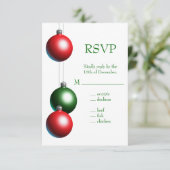 Een Groene Vakantiegornament RSVP Kaartje (Staand voorkant)