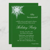 Een groene vakantieverschuiving Snowflake uitnodig Kaart (Voorkant / Achterkant)