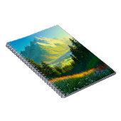 Een groene vallei bloeit met dennenbos notitieboek (Rechterzijde)