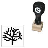 Een groene-verlofboom rubberstempel (Gestempeld)