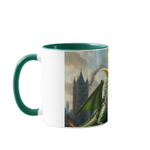 Een groene Welshe draak terroriseert Londen