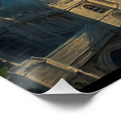 Een groene Welshe draak terroriseert Londen Perfect Poster (Hoek)