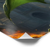 Een groene Welshe draak terroriseert Londen Perfect Poster (Hoek)