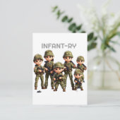 Een groep baby's in legercamouflage uniform briefkaart (Staand voorkant)