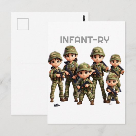 Een groep baby's in legercamouflage uniform briefkaart (Voorkant / Achterkant)