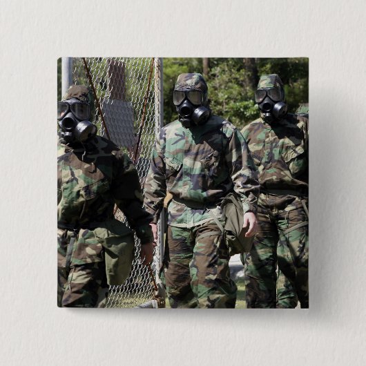 Een groep deelnemers aan de Solar Challenge Vierkante Button 5,1 Cm (Voorkant)