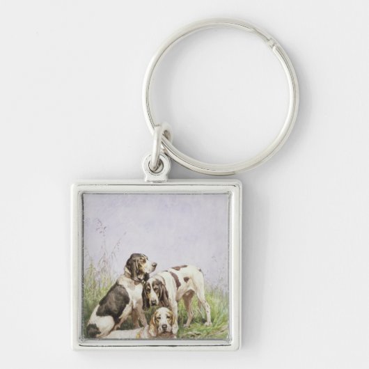 Een groep Franse honden Sleutelhanger (Voorkant)