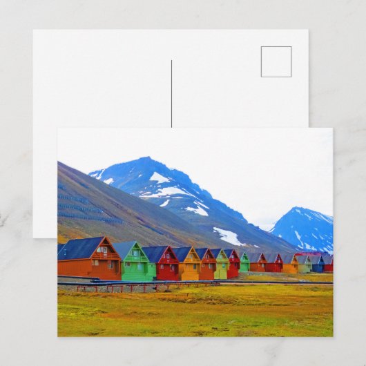 Een groep huizen in Longyearbyen, Spitsbergen Briefkaart (Voorkant / Achterkant)