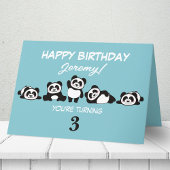 Een groep Panda's gepersonaliseerde verjaardag Kaart