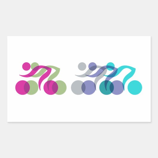 Een groep rijders rechthoekige sticker (Voorkant)