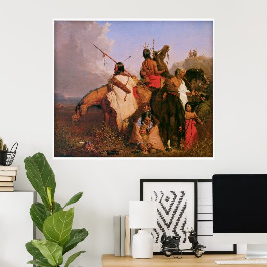 Een groep Sioux van Charles Deas 1845 Poster (Thuiskantoor)
