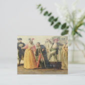 Een groep van Commedia Dell'Arte vóór een Briefkaart (Staand voorkant)